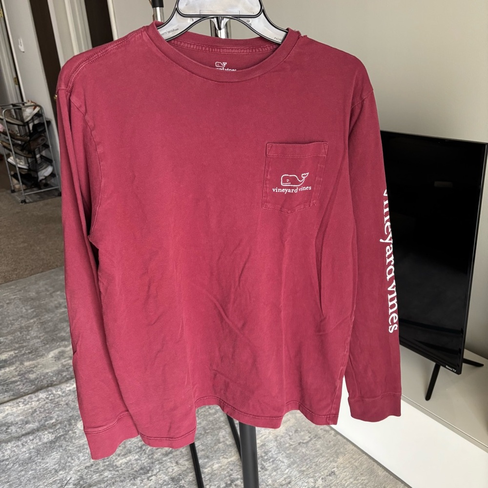 Vineyard Vines Men's Red Long Sleeve Shirt